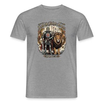 Ritter Löwe Jesus Bibel - Männer T-Shirt - Graphit meliert - Vorne - AI Model Male 178 light (178cm)