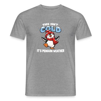 Winter Pinguin Cartoon Lustige Sprüche - Männer T-Shirt - Graphit meliert - Vorne - AI Model Male 178 light (178cm)