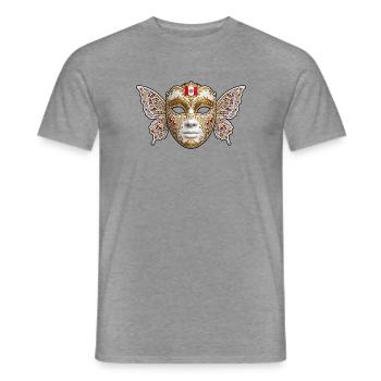 Goldene Flügelmaske mit Peru-Emblem - Männer T-Shirt - Graphit meliert - Vorne - AI Model Male 178 light (178cm)