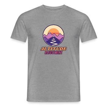 Höhenanpassung - Männer T-Shirt - Graphit meliert - Vorne - AI Model Male 178 light (178cm)