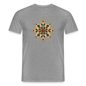 Weihnachtsstern Stickerei Ornament - Männer T-Shirt - Graphit meliert - Vorne - AI Model Male 178 light (178cm)