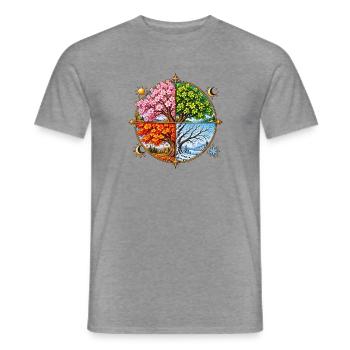 Jahreszeiten Baumkreis - Männer T-Shirt - Graphit meliert - Vorne - AI Model Male 178 light (178cm)