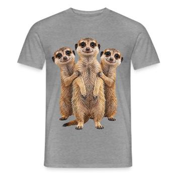 Erdmaennchen - Männer T-Shirt - Graphit meliert - Vorne - AI Model Male 178 light (178cm)
