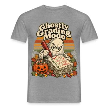 Halloween Lehrer Geist im Grading Mode - Männer T-Shirt - Graphit meliert - Vorne - AI Model Male 178 light (178cm)