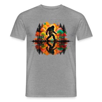 Bigfoot, Wald, Wandern, Camping, Bäume, Wanderer - Männer T-Shirt - Graphit meliert - Vorne - AI Model Male 178 light (178cm)