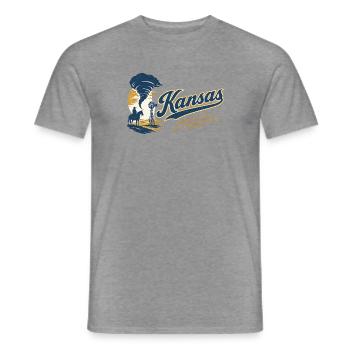 Kansas Retro Vintage Sunflower State Design - Männer T-Shirt - Graphit meliert - Vorne - AI Model Male 178 light (178cm)