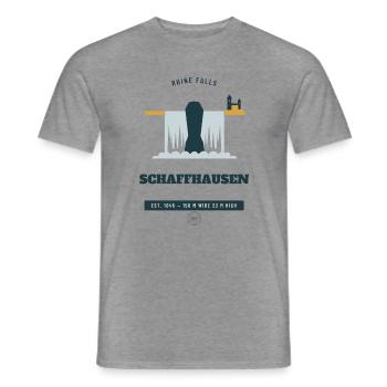 Schaffhauser Rheinfall Retro-Reiseemblem - Männer T-Shirt - Graphit meliert - Vorne - AI Model Male 178 light (178cm)