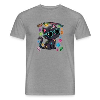 Regenbogen-Astronomen-Katzen-Humor - Männer T-Shirt - Graphit meliert - Vorne - AI Model Male 178 light (178cm)
