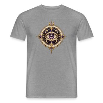 Sternenauge Mandala Orbit - Männer T-Shirt - Graphit meliert - Vorne - AI Model Male 178 light (178cm)