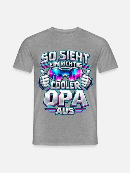 Cooler Opa mit futuristischer Brille - Männer T-Shirt - Graphit meliert