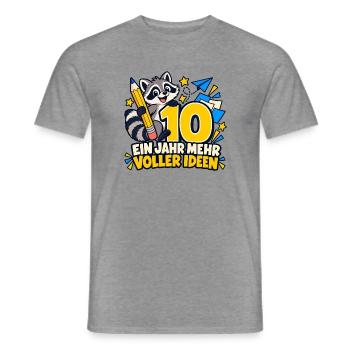 10 Geburtstag – Ein Jahr mehr, voller Ideen - Männer T-Shirt - Graphit meliert - Vorne - AI Model Male 178 light (178cm)