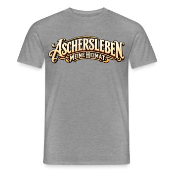 Aschersleben – Meine Heimat Retro Schriftzug - Männer T-Shirt - Graphit meliert - Vorne - AI Model Male 178 light (178cm)