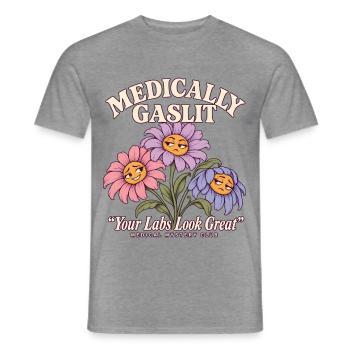 Medically Gaslit Blumen Medical Mystery Club Humor - Männer T-Shirt - Graphit meliert - Vorne - AI Model Male 178 light (178cm)