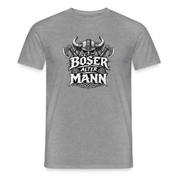 Böser alter Mann – Wikinger mit Äxten - Männer T-Shirt - Graphit meliert - Vorne - AI Model Male 178 light (178cm)