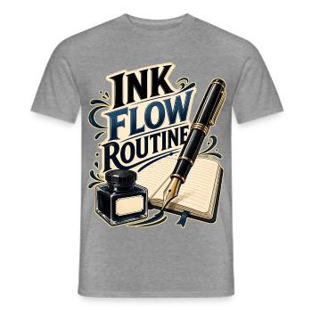 INK FLOW ROUTINE - Männer T-Shirt - Graphit meliert - Vorne - AI Model Male 178 light (178cm)