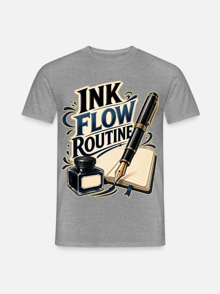 INK FLOW ROUTINE - Männer T-Shirt - Graphit meliert
