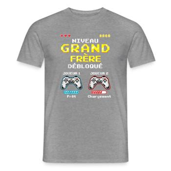 Big Brother Level freigeschalteter Gamer Bald Zukunft - Männer T-Shirt - Graphit meliert - Vorne - AI Model Male 178 light (178cm)