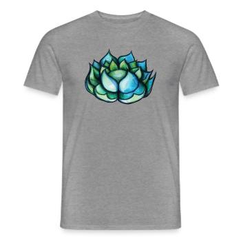 Blaugrüne Aquarell-Sukkulente - Männer T-Shirt - Graphit meliert - Vorne - AI Model Male 178 light (178cm)