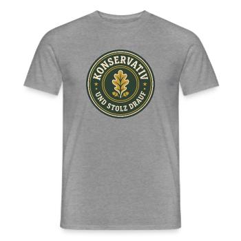 Konservativ und stolz drauf Abzeichen - Männer T-Shirt - Graphit meliert - Vorne - AI Model Male 178 light (178cm)