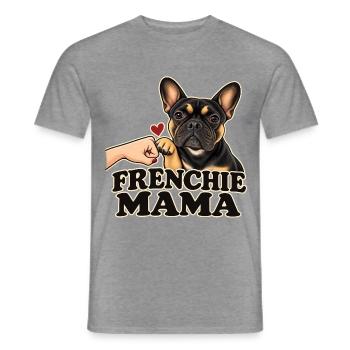 FRENCHIE MAMA – Französische Bulldogge - Männer T-Shirt - Graphit meliert - Vorne - AI Model Male 178 light (178cm)