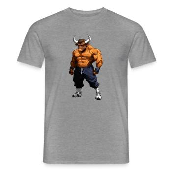 Sport Tiere Stier - Männer T-Shirt - Graphit meliert - Vorne - AI Model Male 178 light (178cm)