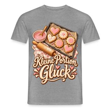 Backen Shirt mit Keksen und Kleine Portion Glück - Männer T-Shirt - Graphit meliert - Vorne - AI Model Male 178 light (178cm)