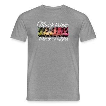 Klavier Musik bringt Farbe ins Leben – Pianist - Männer T-Shirt - Graphit meliert - Vorne - AI Model Male 178 light (178cm)