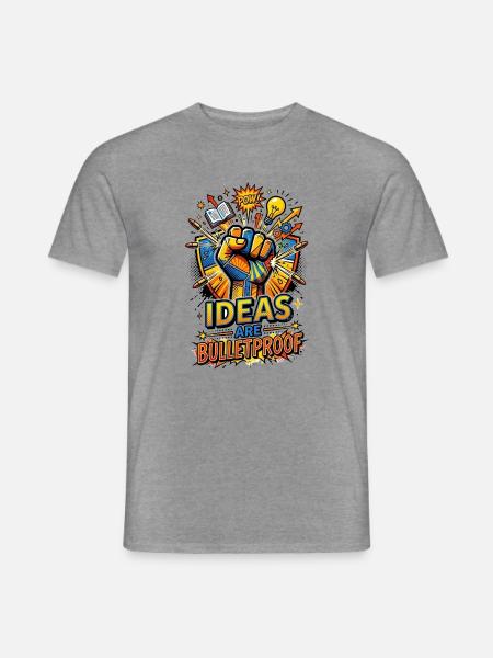 Ideas_are_Bulletproof_-_Pop_Art - Männer T-Shirt - Graphit meliert