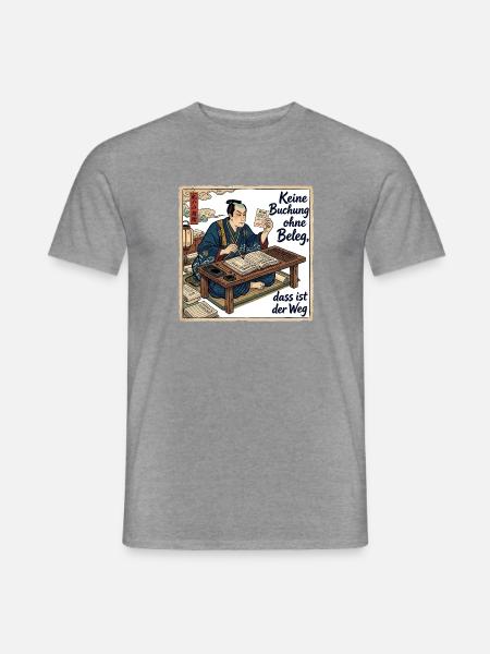 Keine_Buchung_ohne_Beleg_-_Ukiyo-e - Männer T-Shirt - Graphit meliert