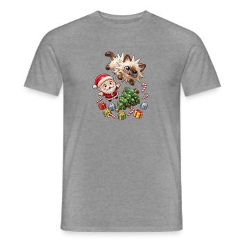 Weihnachts-Igel-Weihnachtsstimmung - Männer T-Shirt - Graphit meliert - Vorne - AI Model Male 178 light (178cm)