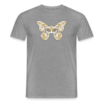 Verzierte goldene Maskenmaske - Männer T-Shirt - Graphit meliert - Vorne - AI Model Male 178 light (178cm)