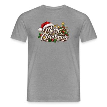 Frohe Weihnachten Ornament-Schrift - Männer T-Shirt - Graphit meliert - Vorne - AI Model Male 178 light (178cm)