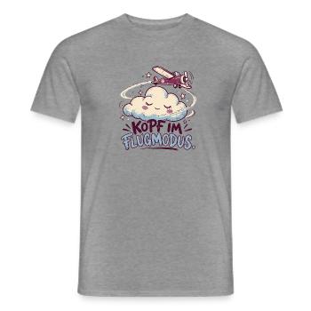 Kopf im Flugmodus Wolkenflug-Design - Männer T-Shirt - Graphit meliert - Vorne - AI Model Male 178 light (178cm)