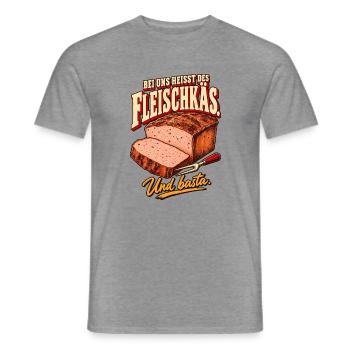 Bei uns heißt des Fleischkäs - Männer T-Shirt - Graphit meliert - Vorne - AI Model Male 178 light (178cm)