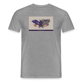 Kosmische Fledermaus Blumen - Männer T-Shirt - Graphit meliert - Vorne - AI Model Male 178 light (178cm)