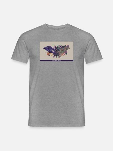 Kosmische Fledermaus Blumen - Männer T-Shirt - Graphit meliert
