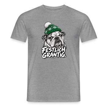 Grantige Weihnacht - Männer T-Shirt - Graphit meliert - Vorne - AI Model Male 178 light (178cm)