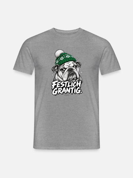 Grantige Weihnacht - Männer T-Shirt - Graphit meliert