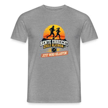 RENTE ERREICHT ZIELE BLEIBEN JETZT WIRD GELAUFEN - Männer T-Shirt - Graphit meliert - Vorne - AI Model Male 178 light (178cm)