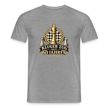 Kluger Zug seit 60 Jahren Schach Geburtstag - Männer T-Shirt - Graphit meliert - Vorne - AI Model Male 178 light (178cm)