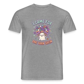 Garngeist: Ich kam für eine Garnskein - Männer T-Shirt - Graphit meliert - Vorne - AI Model Male 178 light (178cm)