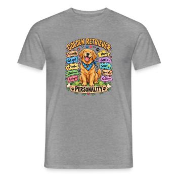 Golden Retriever Persönlichkeit Farbenpracht - Männer T-Shirt - Graphit meliert - Vorne - AI Model Male 178 light (178cm)