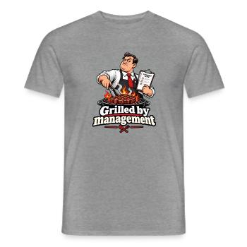 Grilled by Management - Männer T-Shirt - Graphit meliert - Vorne - AI Model Male 178 light (178cm)