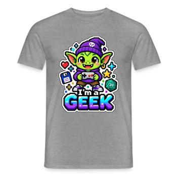 ICH BIN EIN NERD - Goblinspieler - Männer T-Shirt - Graphit meliert - Vorne - AI Model Male 178 light (178cm)