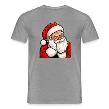 Grimmiger Santa im klassischen Rot - Männer T-Shirt - Graphit meliert - Vorne - AI Model Male 178 light (178cm)