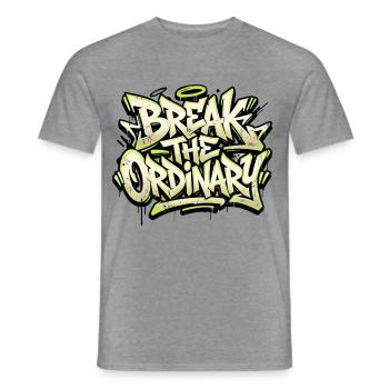 Break the Ordinary – Graffiti Streetwear - Männer T-Shirt - Graphit meliert - Vorne - AI Model Male 178 light (178cm)