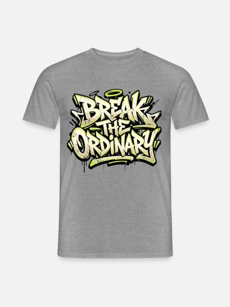 Break the Ordinary – Graffiti Streetwear - Männer T-Shirt - Graphit meliert