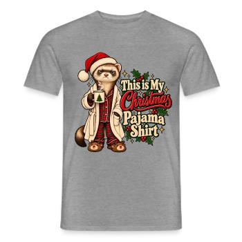 This is My Christmas Pajama Ferret Christmas - Männer T-Shirt - Graphit meliert - Vorne - AI Model Male 178 light (178cm)