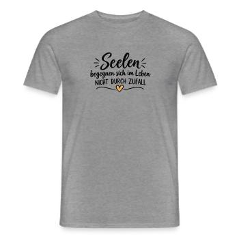 Seelenherz in Gold Schrift - Männer T-Shirt - Graphit meliert - Vorne - AI Model Male 178 light (178cm)