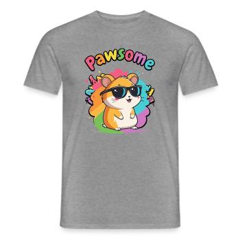 Hamster Pawsome Regenbogenbrille - Männer T-Shirt - Graphit meliert - Vorne - AI Model Male 178 light (178cm)